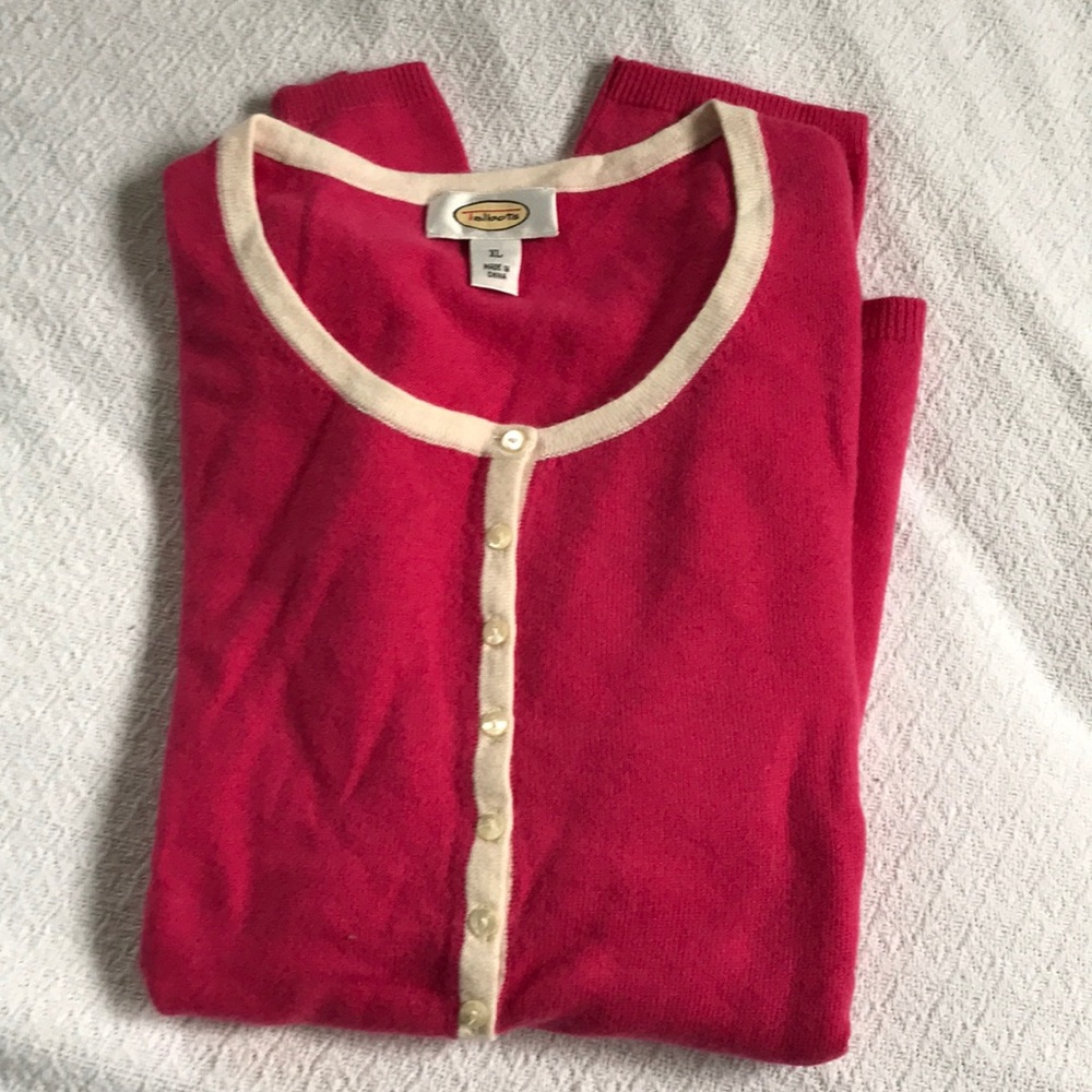 Talbots Pink & White Henley